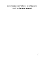 KINH NGHIỆM GIÚP ĐỠ HỌC SINH YẾU KÉM BỒI DƯỠNG HSG MÔN TOÁN