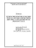SKKN Sử dụng một số kĩ thuật dạy học tích cực giúp học sinh hệ thống kiến thức và ôn tập một số tác phẩm Ngữ Văn 12
