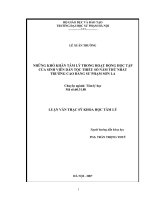 luận văn thạc sĩ Những khó khăn tâm lý trong hoạt động học tập của sinh viên các dân tộc thiểu số năm thứ nhất trường CĐSP Sơn La