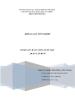 ĐÁNH GIÁ CHẤT LƯỢNG NƯỚC MẶT QUẬN 2 - TP HCM