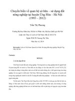 Chuyển biến về quan hệ sở hữu – sử dụng đất nông nghiệp tại huyện Ứng Hòa – Hà Nội (1993 – 2012)