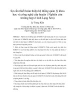 Sự cần thiết hoàn thiện hệ thống quản lý khoa học và công nghệ cấp huyện ( Nghiên cứu trường hợp ở tỉnh Lạng Sơn)