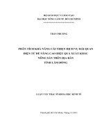 Phân tích khả năng cải thiện dịch vụ hải quan điện tử để nâng cao hiệu quả xuất khẩu nông sản trên địa bàn Lâm Đồng