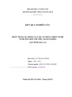 Phân tích tác động của dự án phát triển nghề nuôi ong đối với việc giảm nghèo  tại tỉnh Gia Lai