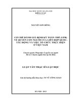 Cơ chế đánh giá định kỳ toàn thể (UPR) về quyền con người của Liên Hợp quốc- Tác động và việc tổ chức thực hiện ở Việt Nam