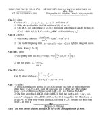 Đề thi thử ĐH, CĐ tháng 1 năm 2011