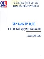 XẾP HẠNG TÍN DỤNG đối với ngân hàng