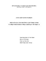 SKKN MỘT SỐ SAI LẦM THƯỜNG GẶP Ở HỌC SINH VÀ BIỆN PHÁP KHẮC PHỤC KHI DẠY TIN HỌC 11