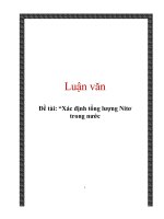 Đề tài Xác định tổng lượng Nitơ trong nước