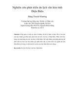 Nghiên cứu phát triển du lịch văn hóa tỉnh Điện Biên