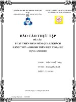 PHÁT TRIỂN PHẦN MỀM QUẢ LÍ KHÁCH HÀNG TRÊN ANDROID TRÊN ĐIỆN THOẠI SỬ DỤNG ANDROID