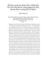 Phát huy nguồn lực thanh niên ở Thành phố Cần Thơ trong thời kỳ công nghiệp hóa, hiện đại hóa theo tư tưởng Hồ Chí Minh