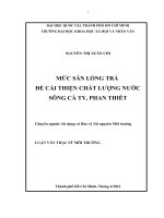 Mức sẵn lòng trả để cải thiện chất lượng nước sông Cà Ty - Phan Thiết