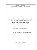 Sự hài lòng và lòng trung thành của khách hàng đối với sản phẩm rượu Vang Đà Lạt của công ty Cổ Phần Thực Phẩm Lâm Đồng