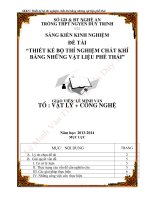 skkn THIẾT KẾ BỘ THÍ NGHIỆM CHẤT KHÍ BẰNG NHỮNG VẬT LIỆU PHẾ THẢI