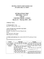 kẾ HOẠCH DẠY HỌC LÝ 10 KỲ II