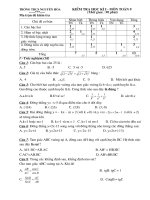 Đề kiểm tra Toán 9 có ma trận