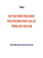 một số câu hỏi pisa DẠY HỌC MÔN CÔNG NGHỆ  THEO PHƯƠNG PHÁP CỦA ILO  TRONG DẠY HỌC KAB