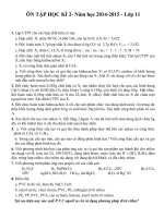Đề cương ôn thi học kì 2 môn hóa 11 năm học 2014  2015