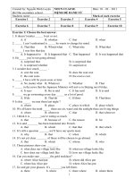 TRẮC NGHIỆM MỆNH ĐỀ DANH TỪ