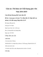 Giáo án thi khảo sát giáo viên năm 2015