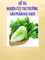 NGHIÊN CỨU THỊ TRƯỜNG SẢN PHẨM RAU SẠCH