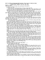 Đáp án đề thi thử ĐH lần 1 (2011) - Môn: Lịch Sử