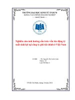 Nghiên cứu ảnh hưởng cấu trúc vốn tác động tỷ suất sinh lợi tại công ty phi tài chính ở Việt Nam
