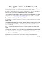 Công cụ gỡ bỏ Pasword cho các file word