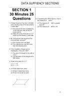 Data sufficiency sections and answer key