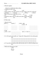 ĐỀ TỰ KIỂM TRA  GIỮA KÌ 2 MÔN TOÁN 3