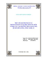 SKKN Một số giải pháp quản lýnhằm giảm dần tỷ lệ học sinh yếu kém về học lực tại trường THCS Giang Sơn, huyện Đô Lương, tỉnh Nghệ An