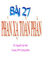 BÀI 27: PHẢN XẠ TOÀN PHẦN