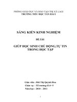 GIÚP HỌC SINH CHỦ ĐỘNG,TỰ TIN TRONG HỌC TẬP