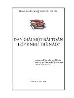 SKKN Dạy giải một bài toán lớp 8 như thế nào