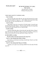 Đề thi thử ĐH lần 1 (2011) - Môn Lịch Sử