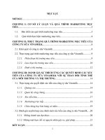 Phân tích nội dung Marketing mục tiêu của một công ty kinh doanh cụ thể. Đánh giá sự thích ứng các quyết định các xúc tiến của công ty trên với sự thay đổi tình thế của môi trường và thị trường