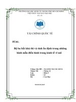 Tiểu luận tài chính quốc tế Bộ ba bất khả thi và tính ổn định trong những hình mẫu điển hình trong kinh tế vĩ mô