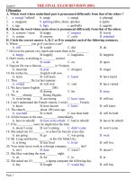 ÔN THI LÊN LỚP 10 + ĐÁP ÁN