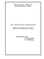 đề cương chi tiết tập bài giảng thông tin học đại cương