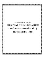 SKKN Biện pháp quản lí của Hiệu trưởng nhằm giảm tỉ lệ học sinh bỏ học