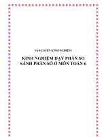 SKKN Kinh nghiệm dạy phần so sánh phân số ở môn Toán lớp 6