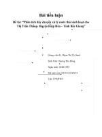 Phân tích dây chuyền xử lý nước thải sinh hoạt cho thị trấn Thắng - huyện Hiệp Hòa – tỉnh Bắc Giang