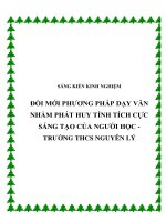 SKKN Đổi mới phương pháp dạy Văn nhằm phát huy tính tích cực sáng tạo của người học - Trường THCS Nguyên Lý