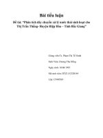 Bài tiểu luận Phân tích dây chuyền xử lý nước thải sinh hoạt cho thị trấn Thắng - huyện Hiệp Hòa – tỉnh Bắc Giang