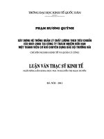 Luận văn thạc sỹ - Hoàn thiện quản lý chất lượng tại công ty CP ô tô Trường Hải