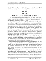 Phân tích mối quan hệ biện chứng giữa vấn đề dân tộc và vấn đề giai cấp trong tư tưởng Hồ Chí Minh