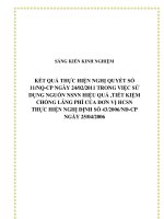 SKKN Kết quả thực hiện Nghị quyết số 11NQ-CP ngày 24022011 trong việc sử dụng nguồn NSNN hiệu quả, tiết kiệm chống lãng phí của đơn vị HCSN thực hiện Nghị định số 432006NĐ-CP ngày 25042006