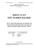Phát triển phần mềm core banking xây dựng module dự tính dòng tiền trong ngày của công ty tài chính vinaconex  viettel