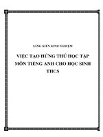 SKKN Việc tạo hứng thú học tập môn Tiếng Anh cho học sinh THCS